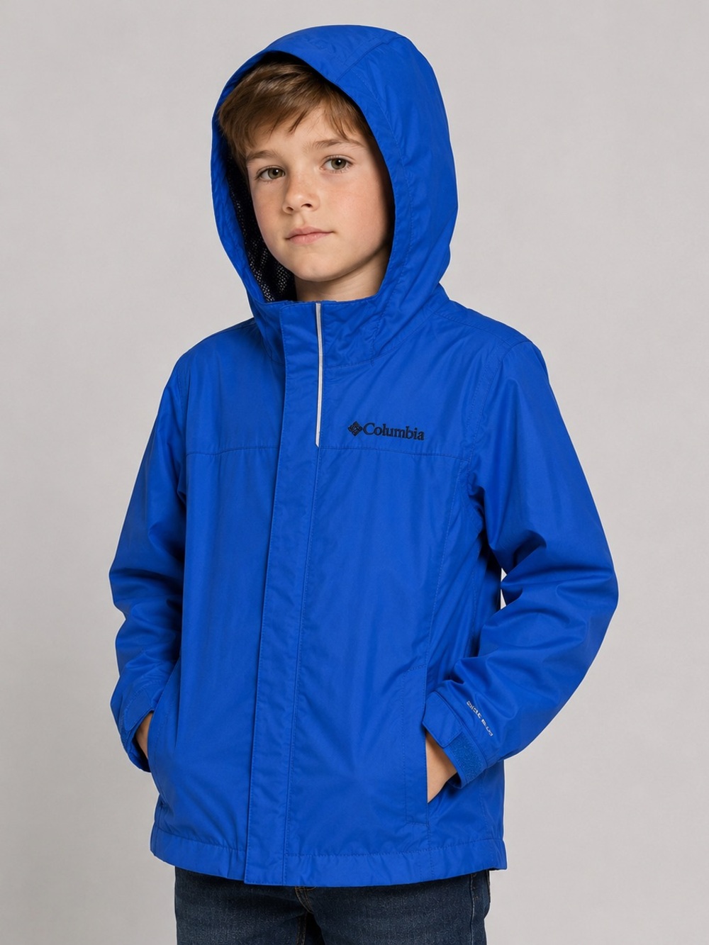 🌧️💙 Columbia Omni‑Tech Kids Rain Jacket Boys (Small - 8) Blue Waterproof Hooded